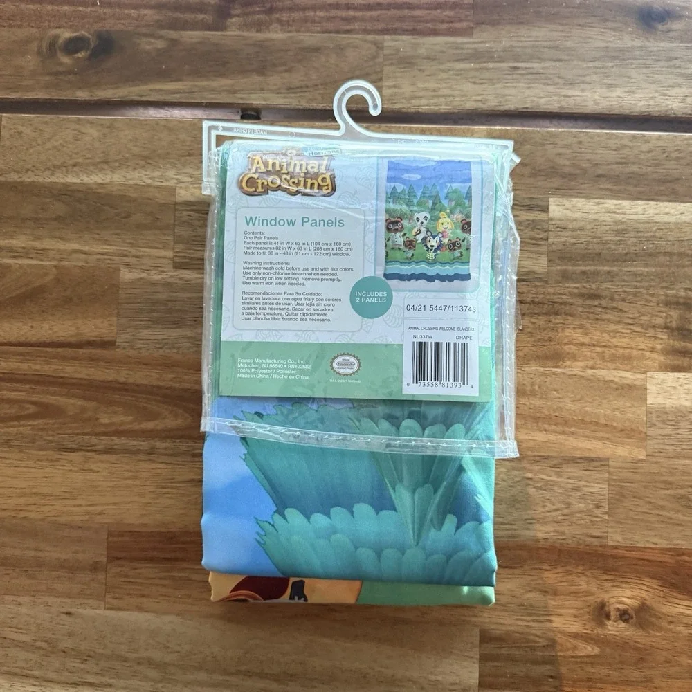 Animal Crossing New‎ Horizon Microfiber Window Curtain Set, 2 Panels, 63